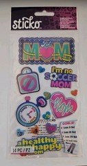 Sticko eksuccess FIT MOM dimensional stickers, NIP 14 pieces/stickers