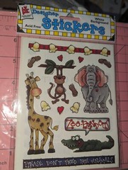 Vintage Provo Craft Designer Stickers Zoo Please Don’t Feed The Animals 2 Sheets