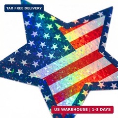 500 PCS Sparkly Bling Patriotic Star Stickers, 1.5″ Waterproof American Flag Dec