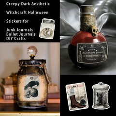106 Pcs Potion Labels Stickers, Apothecary Sticker Dark Aesthetic Wine Bottle…