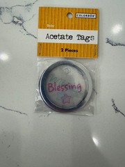 Colorbok 2PC Baby Acetate Metal Rim Tags ~ Blessing Miracle ~ Scrapbooking Craft