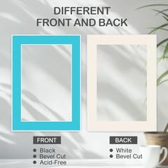 15 Pack 12×16 Picture Mats for 8.5×11 Photos Mixed Colors Bevel Cut Mat Boards