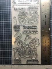 New ART IMPRESSIONS Rubber Stamp clear cling ENJOY THE RIDE free USA ship
