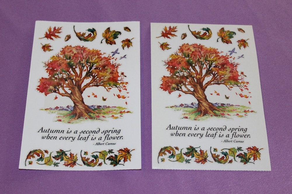 PSX Lot of 2 Sheets of RARE Leaves of Autumn Tree Stickers!
