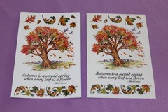 PSX Lot of 2 Sheets of RARE Leaves of Autumn Tree Stickers!