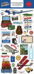 Carta Bella OUR TRAVEL ADVENTURE (2) 6″x13″ Chipboard COMBO Accents + Phrases