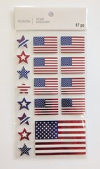 American Flags & Patriotic Stars USA Scrapbooking Stickers By Recollections