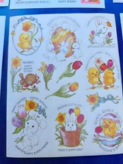 VINTAGE HALLMARK AGC STICKERS EASTER BUNNY DUCKS CHICKS NEW 6 FULL SHEETS