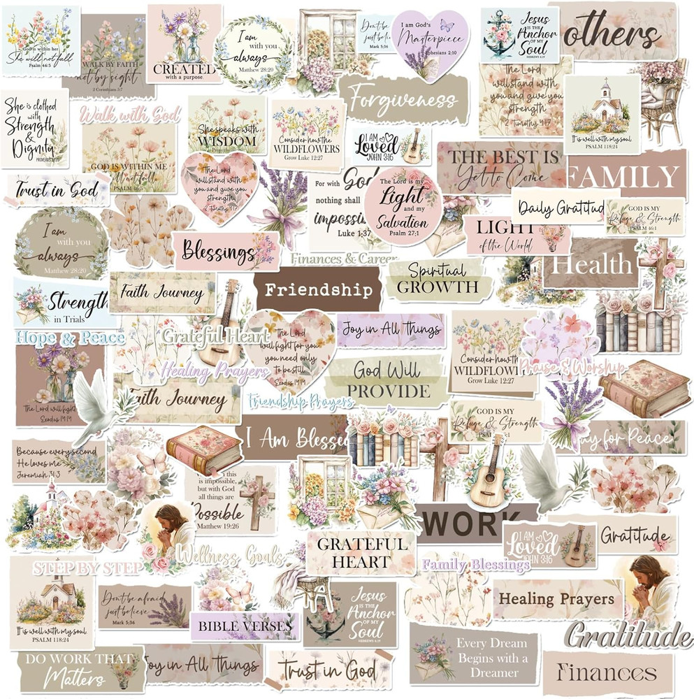Christian Prayer Board Stickers – 100 Waterproof Bible Verse Decals