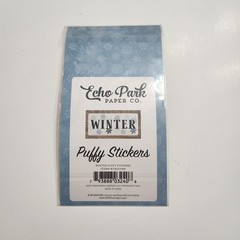 Echo Park Paper WINTER Adhesive Puffy Scrapbook Stickers & Brads, Chipboard NEW