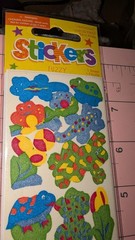 Vintage Stickers Amscan Fuzzy Stickers Frogs Lizards 1 Sheet New Pack