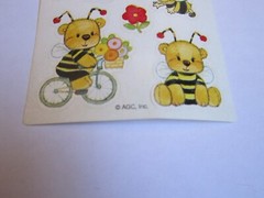Honey Bee Bear Bike Bird AGC Vtg Stickers ONE PARTIAL SHEET as shown FREE SHIP