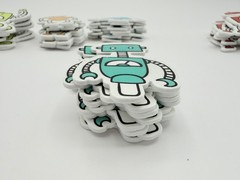 Robots Foam Stickers 40 pcs 5 Colors Retro Robot Craft Scrapbook Embellishment