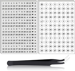 12 Sheets Small Planner Number Stickers for Calendar Includes 4 Pcs Small Square