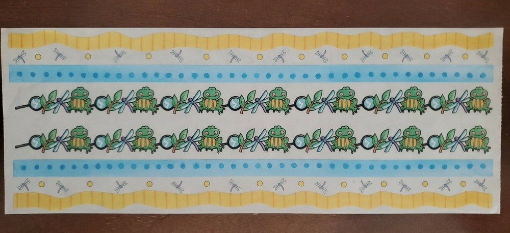 All My Memories SPRING BOY BORDER sticker sheet, frogs, dragonflies, large sheet