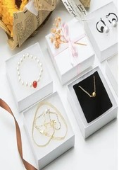 RJ Displays 25 Pack Cotton Filled Swirl White Paper Cardboard Pocket Watch Je…