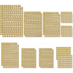 18 Sheets Small Letter Stickers Mini Numbers Stickers Letter Gold, Silver