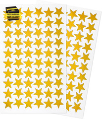 600 Pcs Foil Gold Star Stickers, 0.6 Inch Reward Stickers 10 Sheets, Small Holog