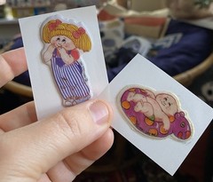 Vintage 80s Sticker Lot: Puffy Cabbage Patch Kids Stickers, Used Restored (READ)