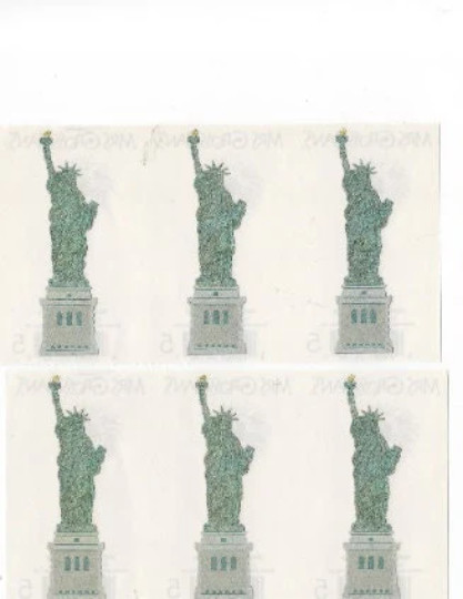 Mrs Grossman Grossman’s Stickers – Metal Statue of Liberty – 2 sheets as shown