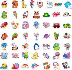 Cute Stickers for Kids, Mixed Adorable Animal Kids Stickers Bulk for Boys Girls