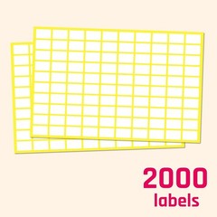 0.5″x0.3″ White Self-Adhesive Labels – 2000 Pack for Organization & Crafting