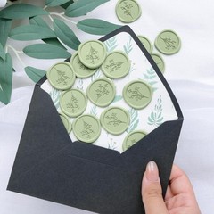 Wax Seal Stickers – Baby’s Breath Wedding Invitation Envelope Seal Stickers, …