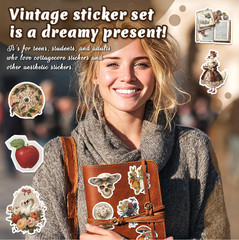 300 Pcs Vintage Stickers, Junk Journal Supplies, Cute Stickers for Journaling Su
