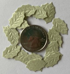 LIGHT GREEN HOLLY LEAF Die-cut Embellishment(20pc)Jolees •Garden•Berry•Christmas