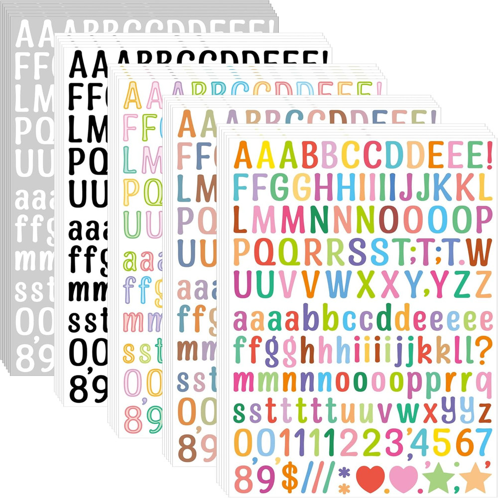 Letter Stickers 0.5 Inch,4920 Pcs 30 Sheets 1/2 Inch Small Alphabet Stickers,Sel
