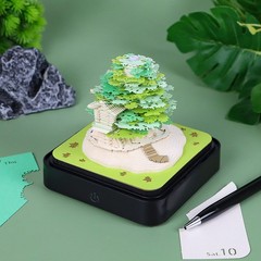 3D Memo Pad Tree House 2026 Desk Calendar Paper Sculpture Notepad Notes (Green)