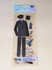 Jolee’s Stickers Police Uniform Badge Radio Handcuffs Baton Gun Bullets