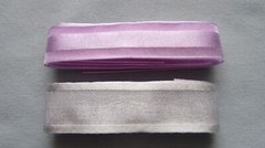 2 – 7/8″ ORGANZA W/SATIN EDGED RIBBONS – LIGHT PURPLE/GRAY – 1 YARD @