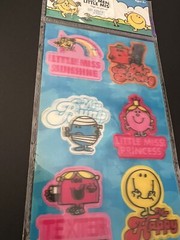 Vintage Little Miss Mr. Men 3D Sticker Sheet Roger Hargreaves 2012