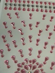 GEMSTONES 3D PINK RAINDROP GEMSTONE BORDER DESIGN ADHESIVE BORDER 3D BORDERS 91P