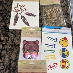 Lot of 67 Packages Crafters Square Assorted Stickers, Transfers, Stencils New