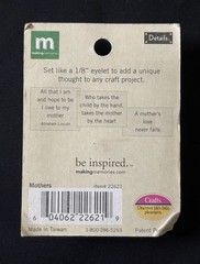 Making Memories Metal Eyelet Quotes Charms Scrapbooking Craft Lot Of 3 Packs NEW