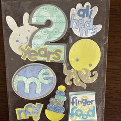 STICKO 2 YEARS OLD Blanky Toys Play Finger Food Toddler Stickers scrapbook