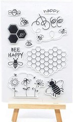 4pc Hummingbird & Plant Clear Rubber Stamp Set for Scrapbooking Card Making
