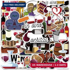 50 Pcs Wine Stickers, Exquisite Drink Decorative Stickers, Easy to Tear & Stick