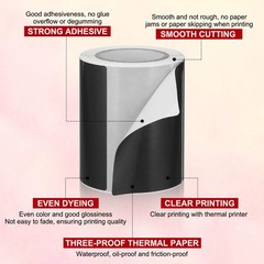 250 Per Roll 2×3″ Rectangle Inventory Color Coding Labels Black 1 Roll