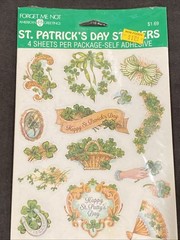 Vtg AGC St Patrick’s Day Stickers Irish Shamrocks Patty Horseshoe Luck 4 Sheets