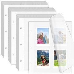 60 Sheets Self Adhesive Photo Album Refill Pages for 3 Ring Binder 9×11 Inch