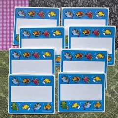 Vintage Carson Dellosa Fish Fishbowl Bulletin Board Name Tags Plates Cutout Lot