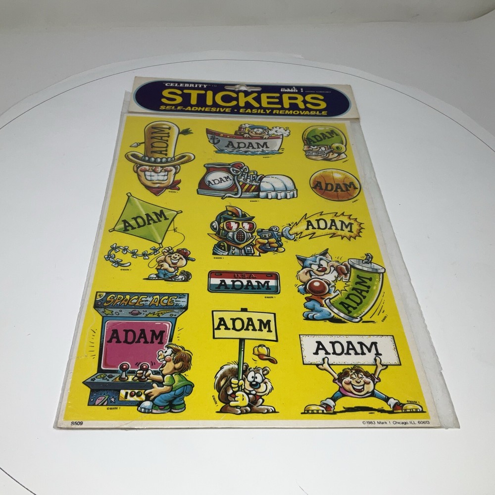 ADAM – Vintage 80s Celebrity Stickers Self-Adhesive/Removable by Mark I