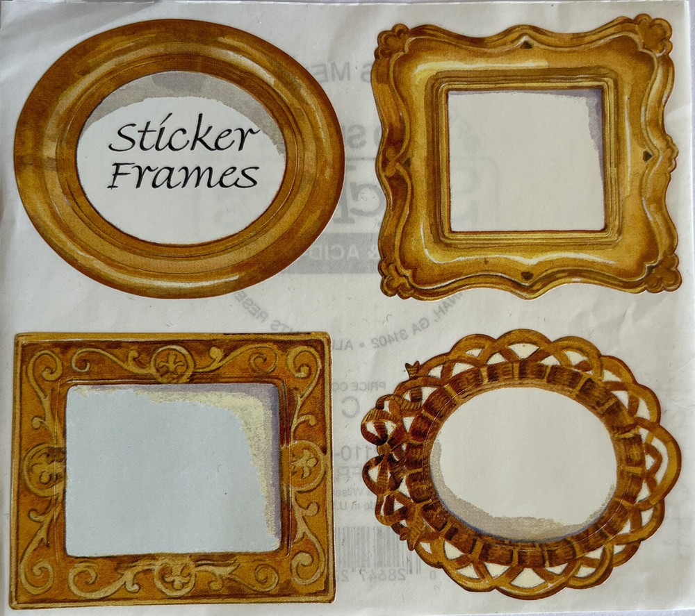 GOLD FRAMES Stickers(4pc) Frances Meyer•Household •Family•Portrait ￼•Decorative•