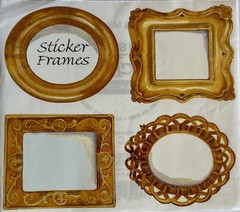 GOLD FRAMES Stickers(4pc) Frances Meyer•Household •Family•Portrait ￼•Decorative•