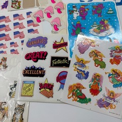 Vintage Loose Sheets Sticker Collection Scrapbook Crafts Lot