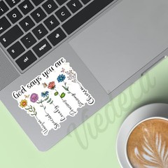 (3Pcs) God Says You are Unique Special Lovely Sticker Inspirational Christian