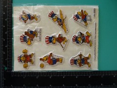 Vtg 1984 L.A. Olympics MASCOT SAM EAGLE Puffy Stickers (2) Sheets One Partial